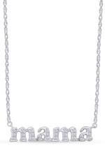 Mother's Day Special Simulated Diamond "MAMA" Pendant Necklace 14k Gold Plated