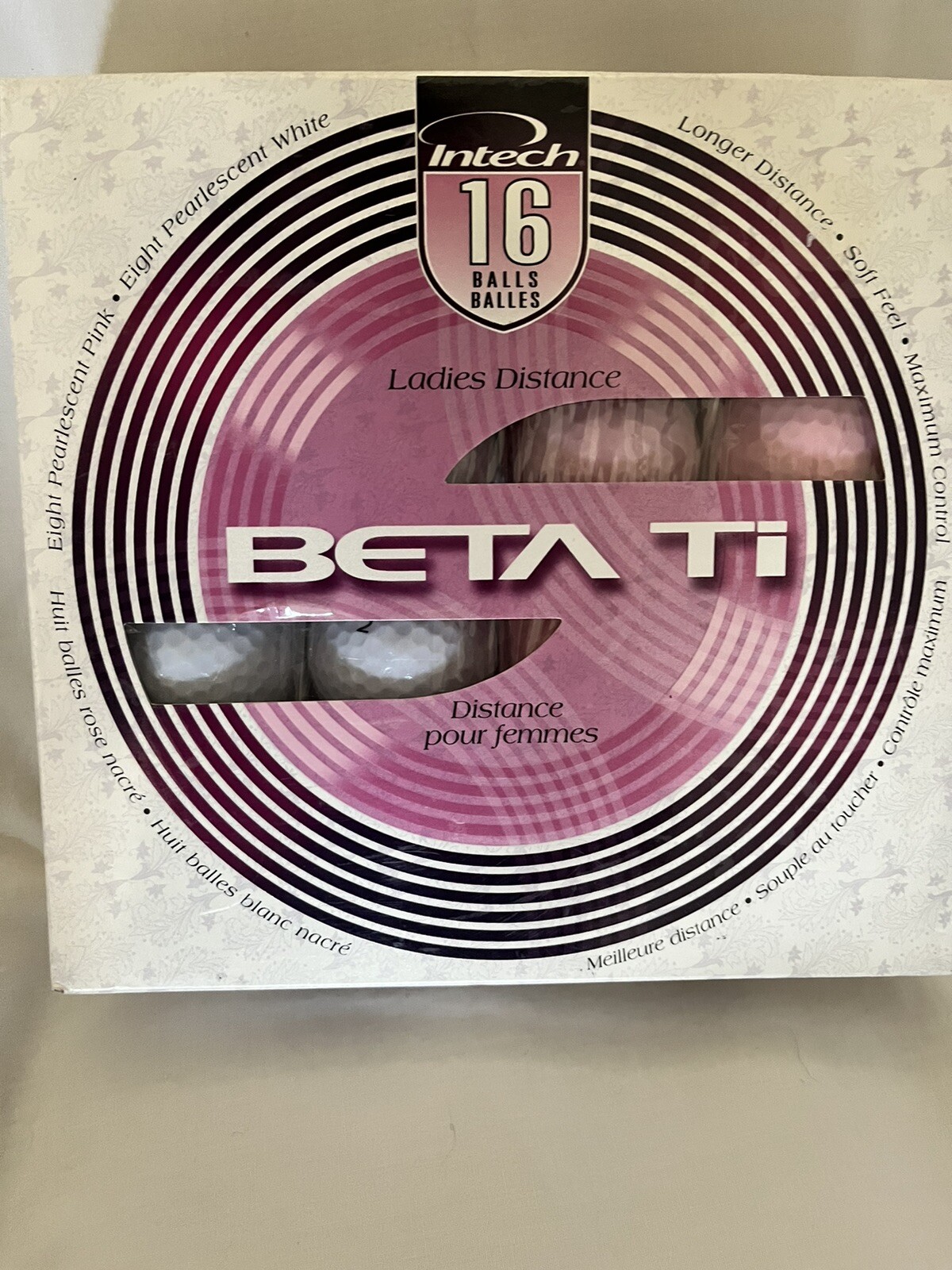 Intech Beta Ti Ladies Pink White Long Distance Golf Balls 4 Boxes (16