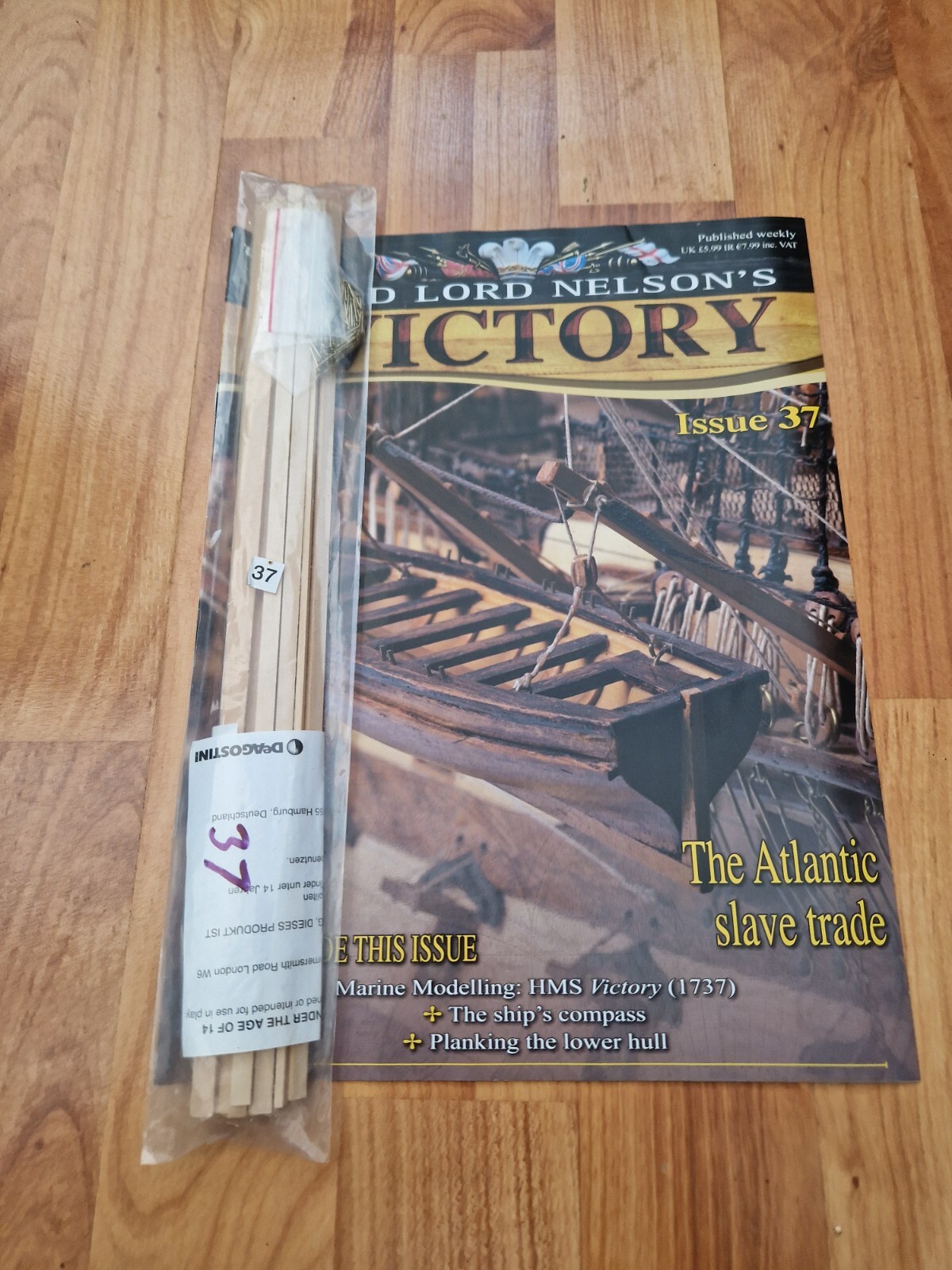 1/84 DEAGOSTINI BUILD LORD NELSON'S HMS VICTORY MODEL SHIP ISSUE 37 INC PART