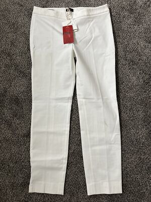 NWT New Women's Peserico  Neiman Marcus Ivory White Pants Sz 50 Orig. $355