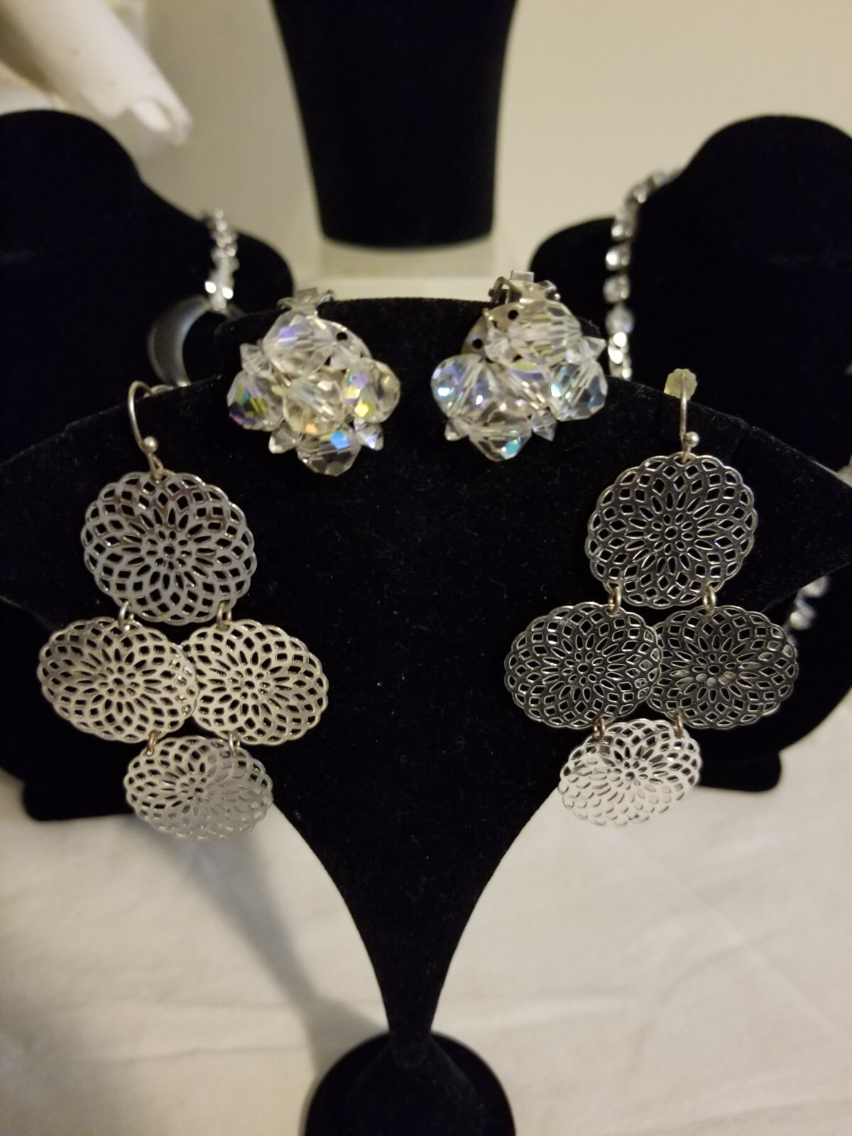 Wholesale Vintage Silver And Rhinestone Jewelry Lot ready for resale