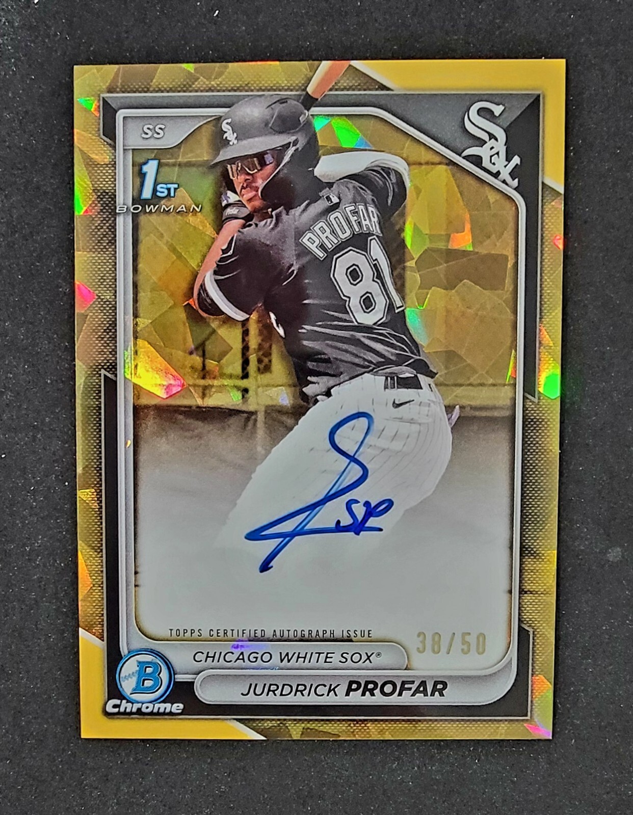 2024 Bowman 1ST Chrome SAPPHIRE GOLD AUTO/50 Jurdrick Profar White Sox #CSPA-JPR