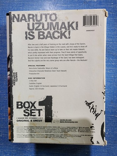 Naruto Shippuden Box Set 1 Season 1 Original & Uncut DVD Set - Picture 2 of 14
