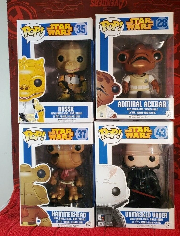 Funko Pop Star Wars Original Blue Box Set - #28, #35 , #37, #43 - NON MINT!