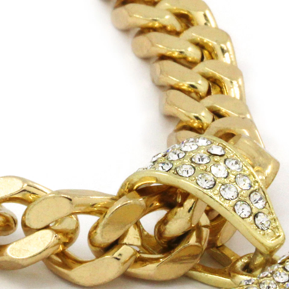 Colgante Pieza Jesús Chapado en Oro Circonita Cúbica Dos 30" Cadena Cubana Foto 3 de 4