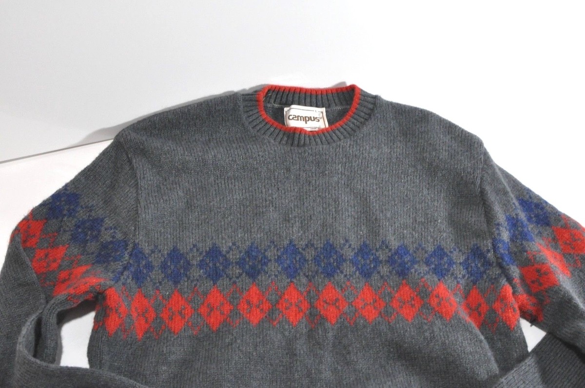 Vintage Campus wool sweater Mens Large made in USA | eBay