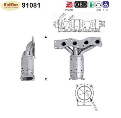  Katalysator für Fiat Sedici, Suzuki SX4, 1.5/1.6, 79/82/88kW, Euro 5