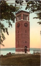 Hand Colored Postcard Miller Bell Tower Chautauqua Institution, New York