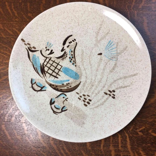 Red Wing Pottery Bob White Quail 11" Dinner Plate Hand Painted USA One Single