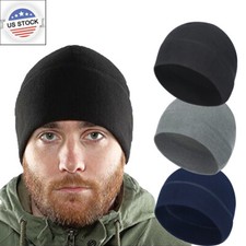 Fleece Watch Cap - Military Tactical Beanie Hat Winter Windproof Ski Skull Cap