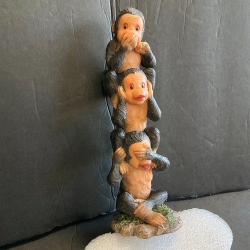 Monkey See, Speak, or Hear No Evil - New - open box item - resin - 7" Tall -Cute - Picture 2 of 4