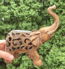 Vintage Elephant Figurine Votive Candle Holder Resin Trunk Up Good Luck  — photo 4