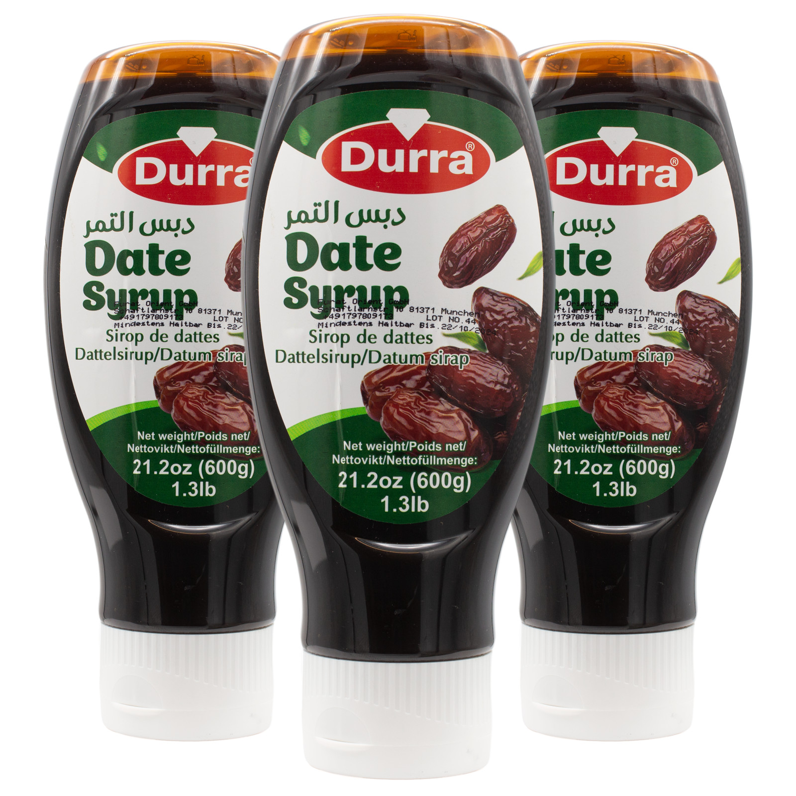 Durra - Orientalischer Dattelsirup zum Kochen und Backen 3er Set á 600 g