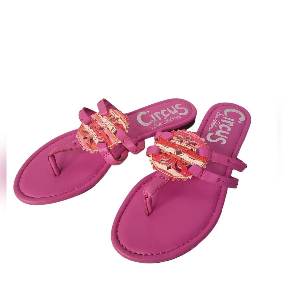 Circus by Sam Edelman Hot Pink Cherri Thong Medallion Sandals Size 7.5 |  eBay