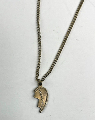 Forever  Broken Heart Half Pendant 3/4'' - 16'' Necklace - Gold Tone