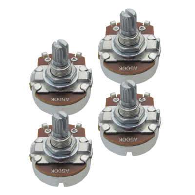 4pcs A500K Guitar Bass Potentiometers Full Size Short Shaft Pots Linear Taper