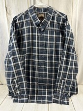 CE SCHMIDT WORKWEAR MENS EXTRA LARGE PLAID LONG SLEEVE SHIRT BLUE BUTTON DOWN