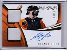 2018 Panini Immaculate Chance Sisco Rookie Auto Dual Jersey Relic /99 