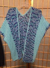 Handmade Crochet Colorful Granny Shawl Wrap Boho Hippie