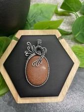 2.25  Handmade 925 Silver Plated Gemstone Wire Wrapped Pendant New B2226