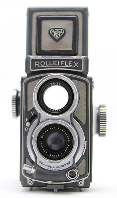 Rollei Rolleiflex Grey Baby, 4x4 waist level camera, Xenar lens