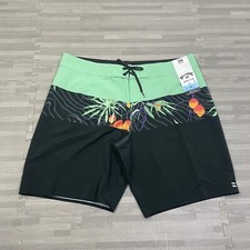 Billabong Tribong Pro Board Shorts 9" Mens Size 36 Trunks Black Floral Green 59