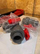 3 NEW 1-1/4" PVC Single Union Ball Valve, Gray Socket w/ Slip ends, 1114GS (N3)