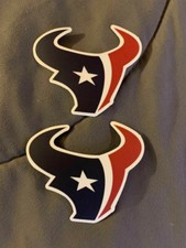 Lot of 2 HOUSTON TEXANS 2 1/2" x 3" Team Logo Stickers FAST FREE SHIP 