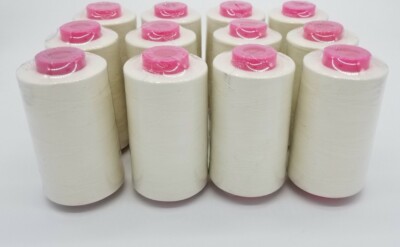 12 Big Spools BEIGE Serger Sewing Machine Thread 6000 YDS /Cone Quality T27 S/2 