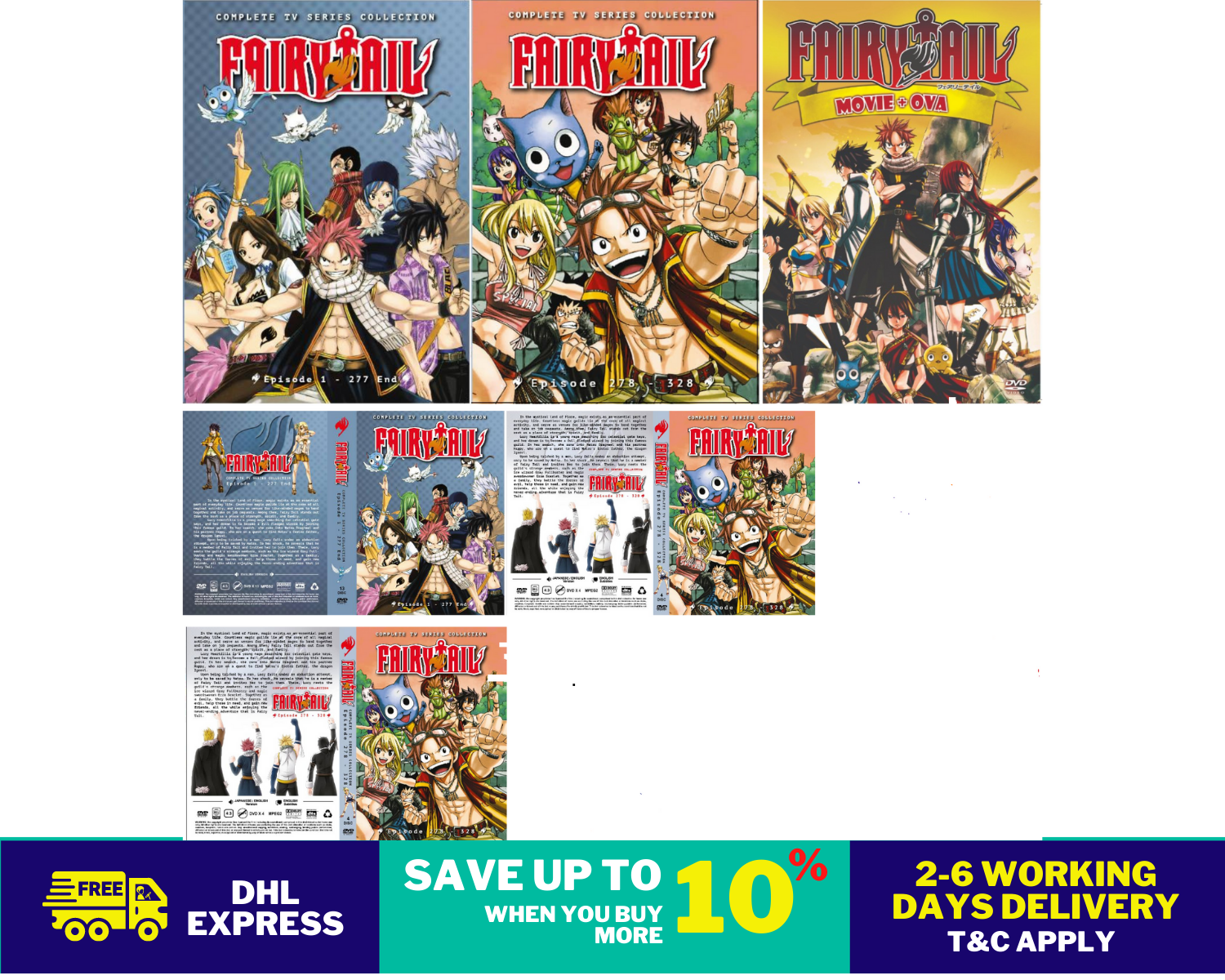 DVD Anime Fairy Tail (Epi 1 - 328 End) + MOVIE + OVA Complete English Dubbed  DHL | eBay
