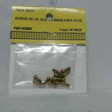 P&D Hobby Brand O Scale Detailing Parts: Machine Screws Round-Head Brass, 2-5...