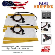 Seats Carbon Fiber Heated Seat Heater Pad Kit Car Cushion Switch 12V Universal