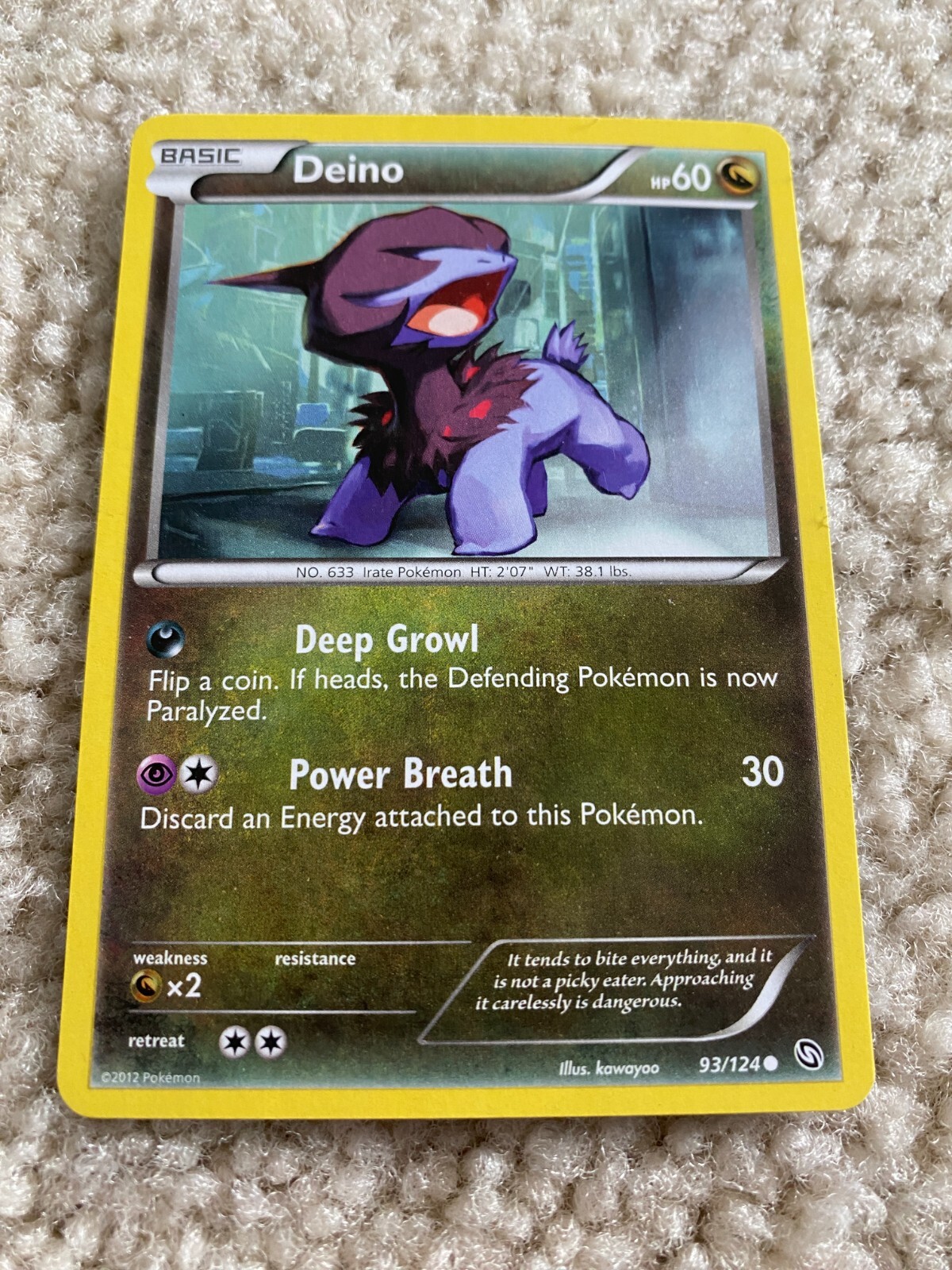 Pokemon TCG - Deino 93/124 - Dragons Exalted 2012 NM