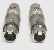  2 Two Genuine NEUTRIK NA3F5F 3-Pin XLR Female to 5-Pin XLR Female DMX Adapter