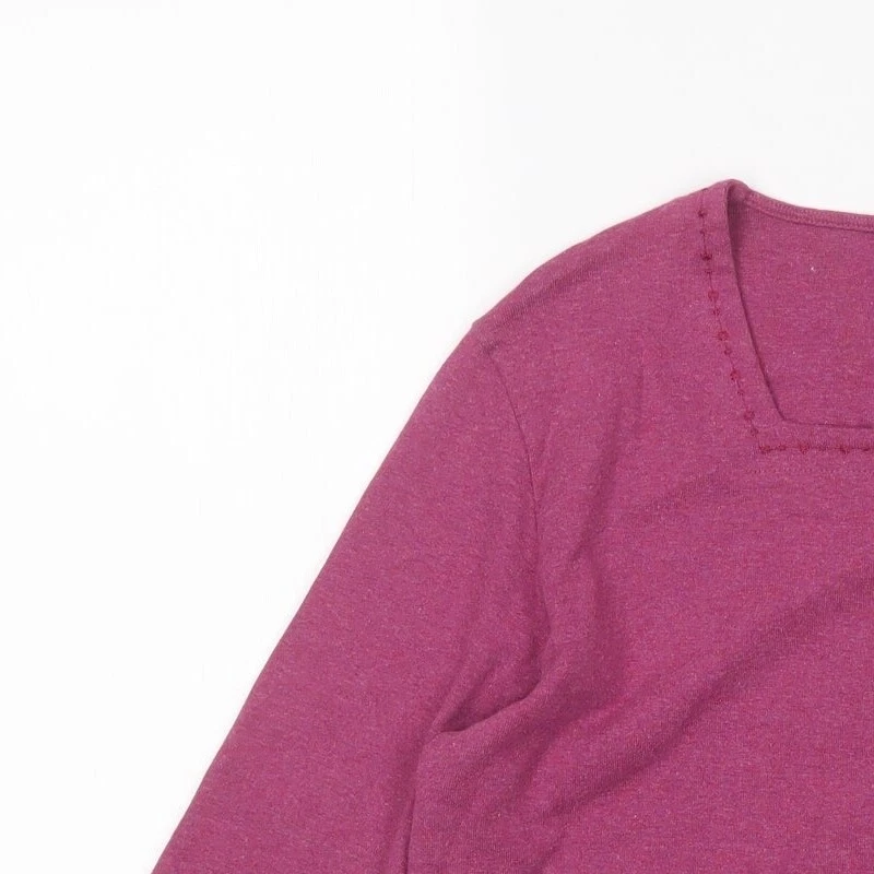 Country Casuals Womens Purple Square Neck Cotton Blend Jumper Size M - Image 3 of 4