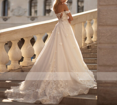 boho wedding dress ebay Sweetheart Boho Wedding Dress, Lace and Tulle Bridal Gown, Romantic Bohemian Wedding Dress, Garden Wedding Dress