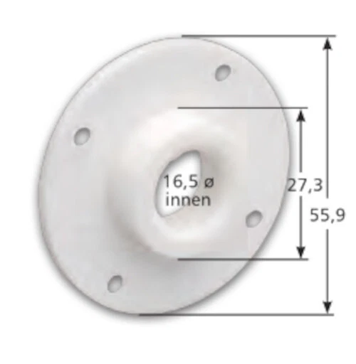 IMPI 16 Stück Kicker Gleitlager Flanschlager 4-Loch Nylon weiß