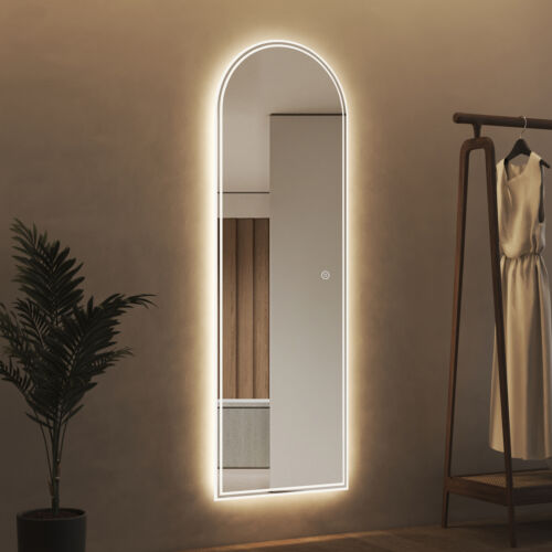 Ganzkörperspiegel Standspiegel mit LED Beleuchtung Oval Wandspiegel Dimmbar - Bild 3 von 15