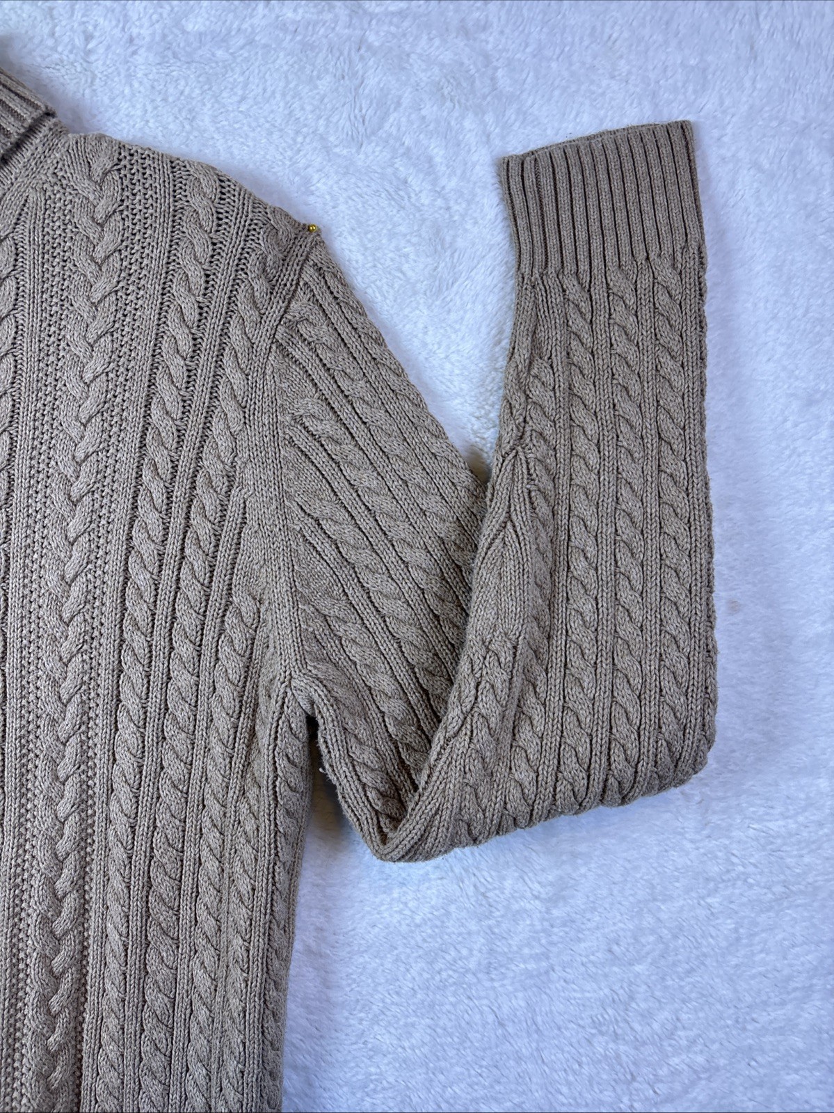 Amazon Essentials Large Tan Cable Knit Turtleneck… - image 6