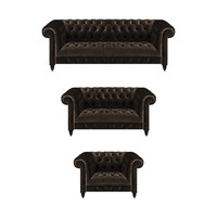 Stilvolle Chesterfield Braune Sofagarnitur Wohnzimmer Moderne Couchen