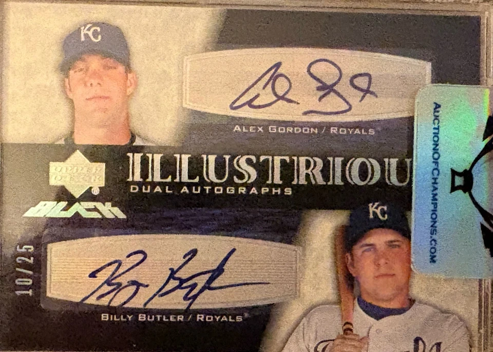 Upper Deck Black Illustrious Alex Gordon Billy Butler 2007 doble automático/25 Royals Foto 3 de 4