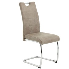 Freischwinger - Vintage beige - Microfaser Esszimmerstuhl Freischwinger