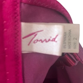 Vintage Torrid Corset Bustier Fuchsia Purple Ruffle Women Size 2X Sexy Bombshell