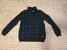 Abercrombie Kids Pullover 1/4 Button Sherpa Fleece Check Boy  s 15/16