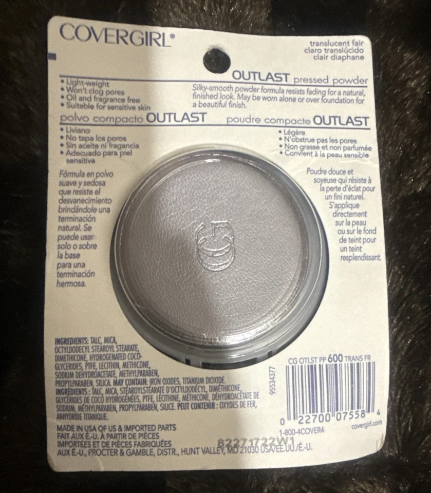 CoverGirl Outlast Pressed Powder #600 Translucent Fair FACTORY SEALED - Image 3 of 4