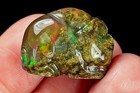 24.6Ct African Opal Carving Carved Flash Play Of Color Collectible YDP185 — photo 3