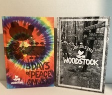 WOODSTOCK HARDCOVER LINED JOURNALS TIE-DIE LOGO & GROOVY WAY LOT OF 2 NEW
