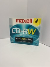 Maxell CD-RW 3 Pack 700 MB 80 minutes BRAND NEW