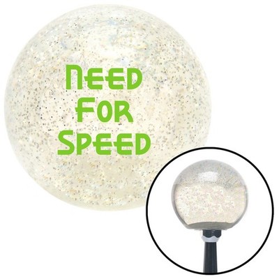 Green Need For Speed Clear Metal Flake Shift Knob w/ M16x1.5 Insert Shifter