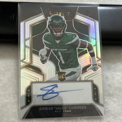 Panini 2022 Select Ahmad ''Sauce'' Gardner Jets Rookie Signatures #RS-AG Auto RC
